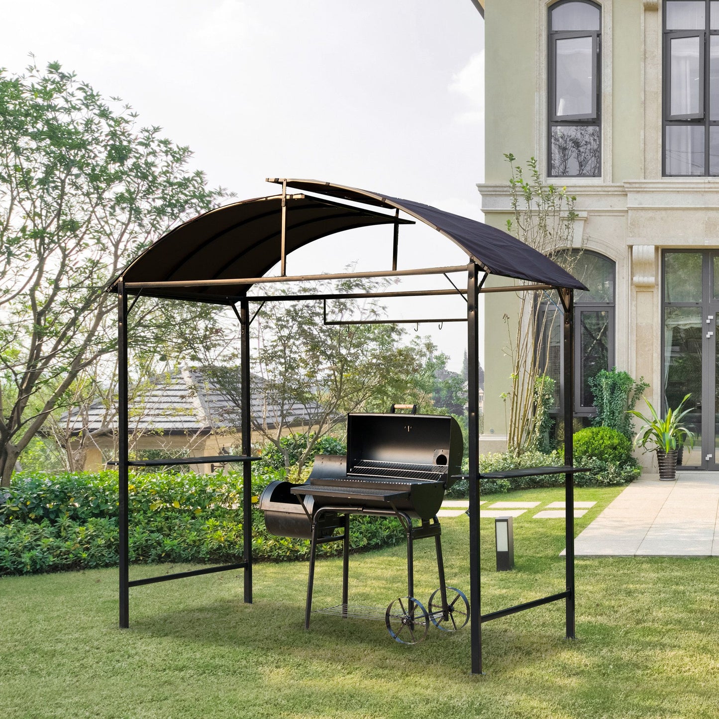 Metal Smoking Gazebo Marquee Garden Patio BBQ Tent Grill Canopy