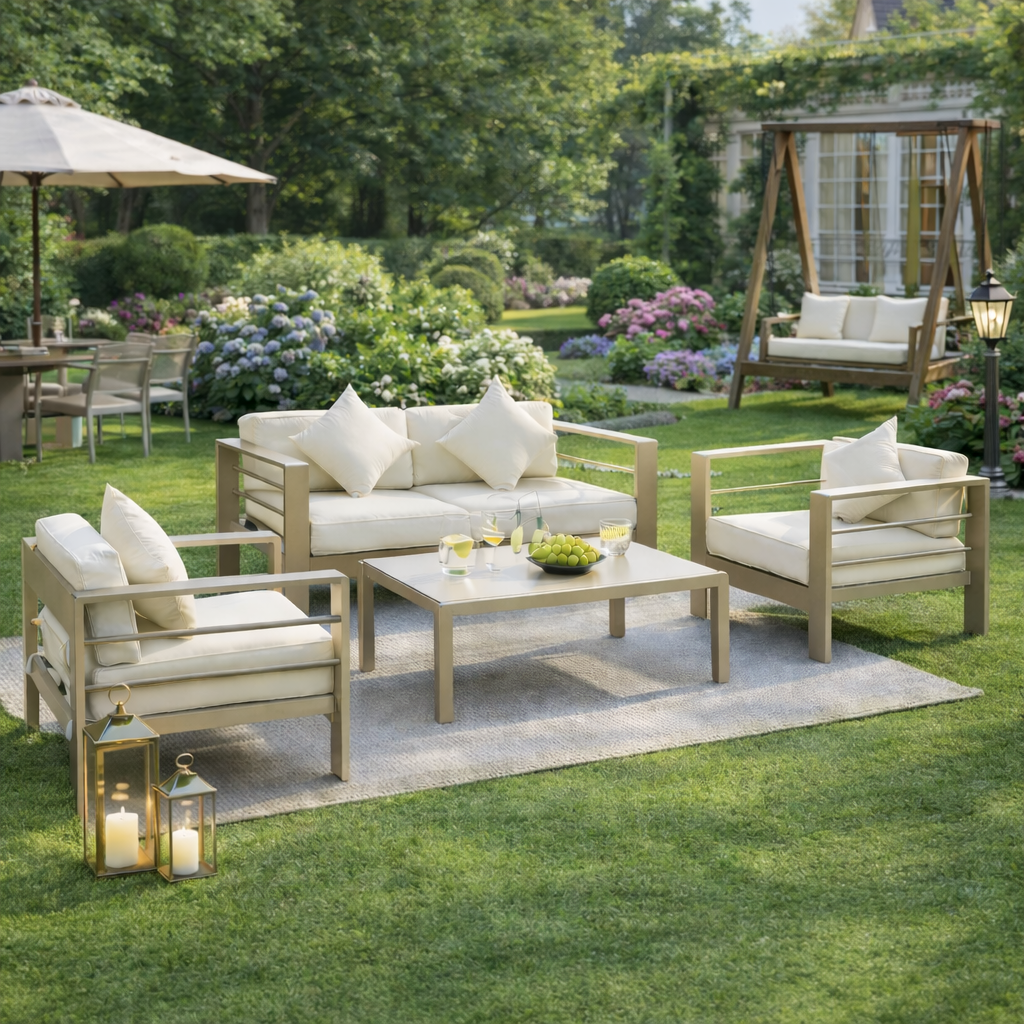 4 Pieces Outdoor Garden Furniture Set