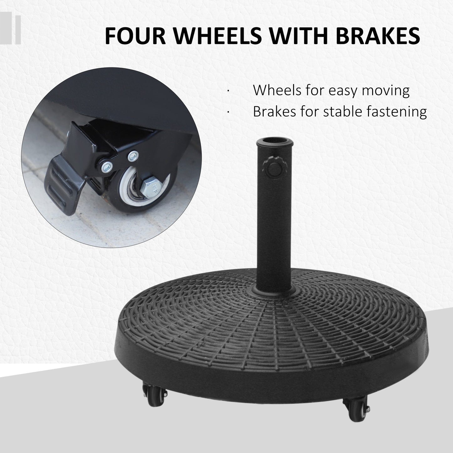 22.7kg Resin Patio Parasol Base Umbrella Stand Weight Deck Garden