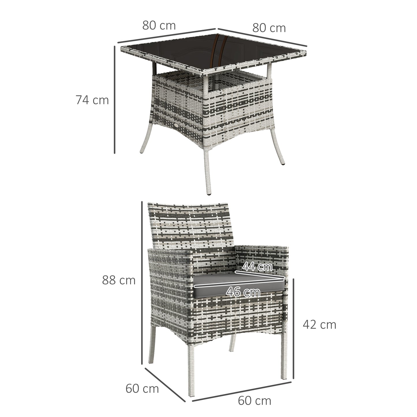 Five-Pieces Rattan Dining Set