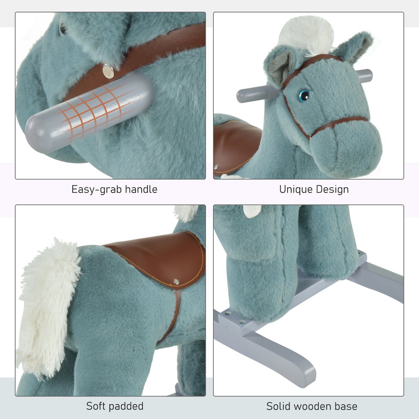 Kids Plush Ride-On Rocking Horse Toy Rocker