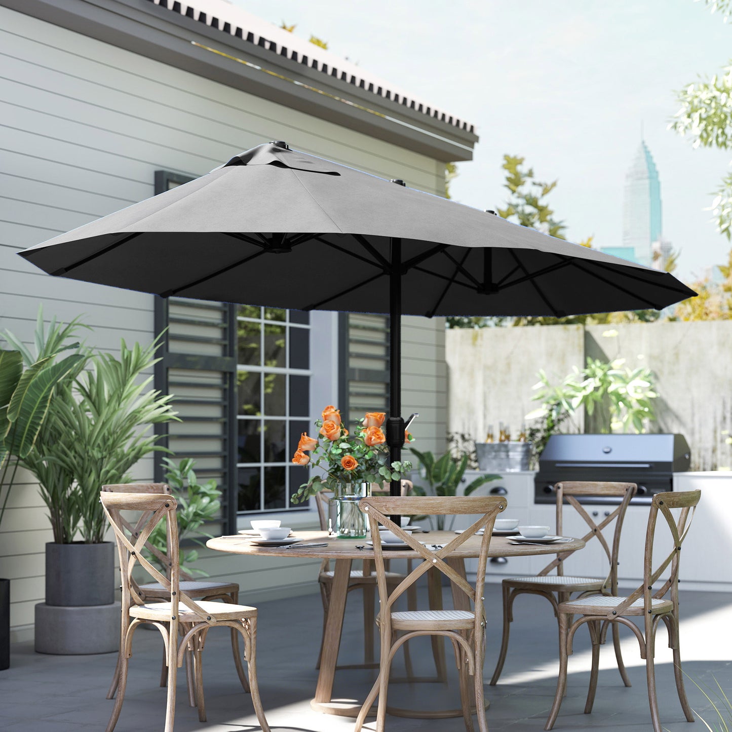 4.6m Double Garden Parasol