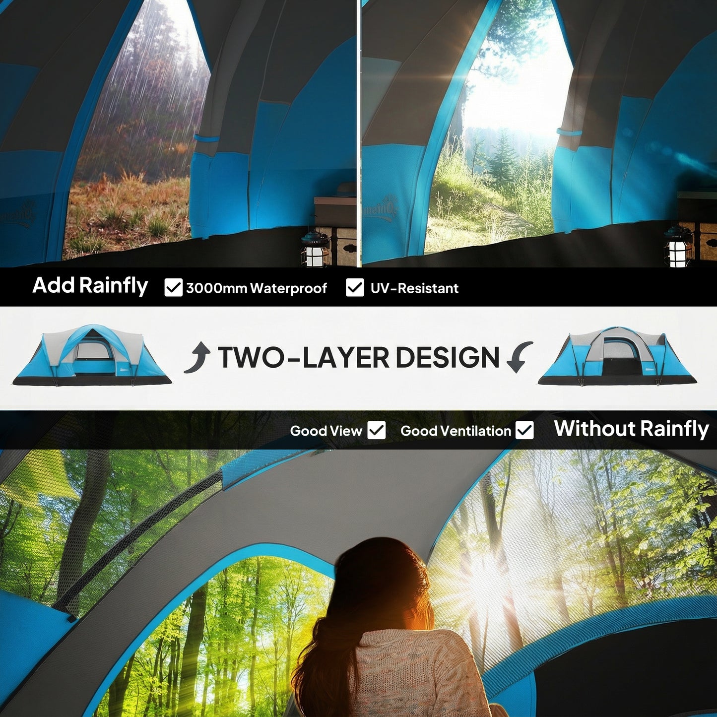 5-6 Man Camping Tent, Tunnel Tent