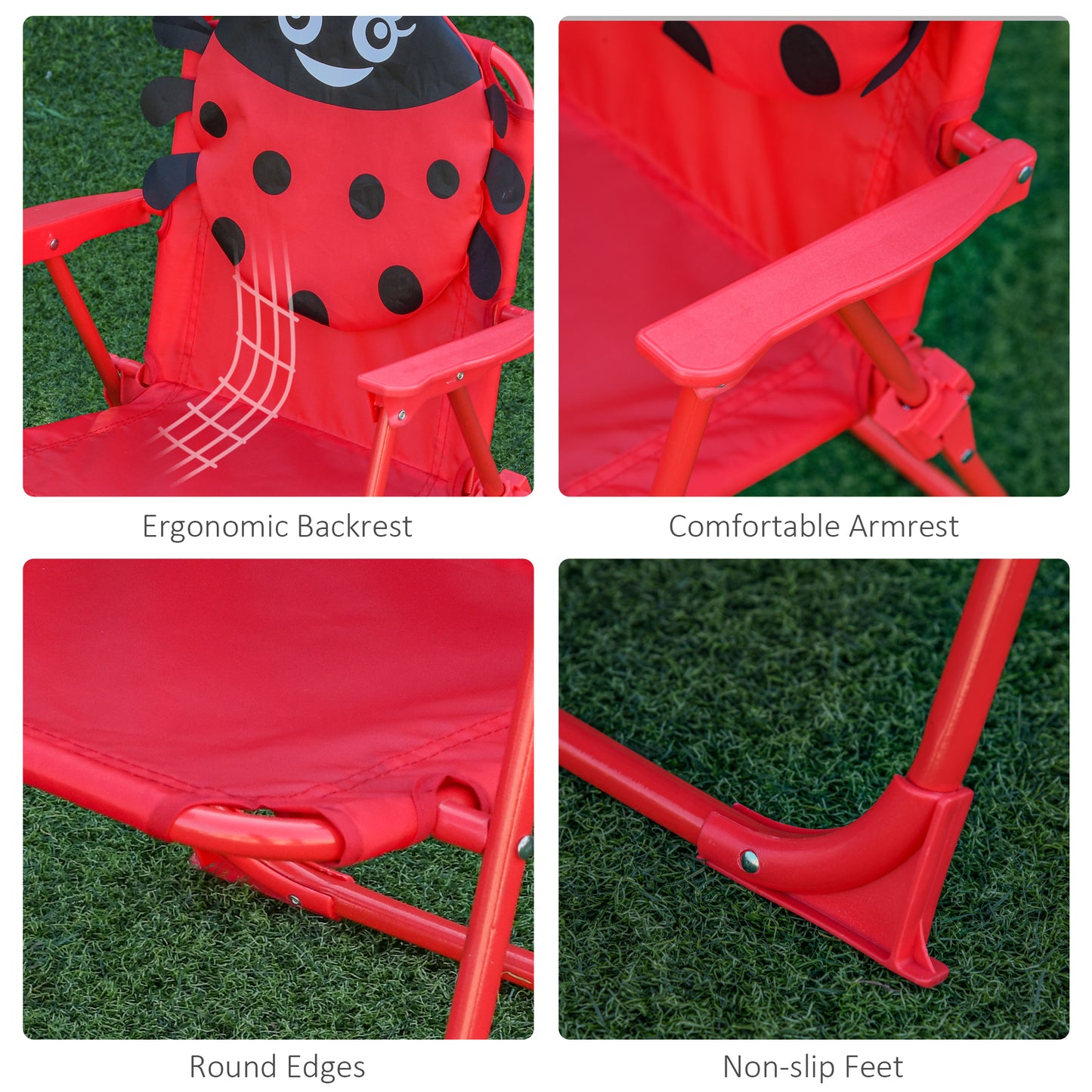 Kids Folding Picnic Table Chair Set w/ Parasol