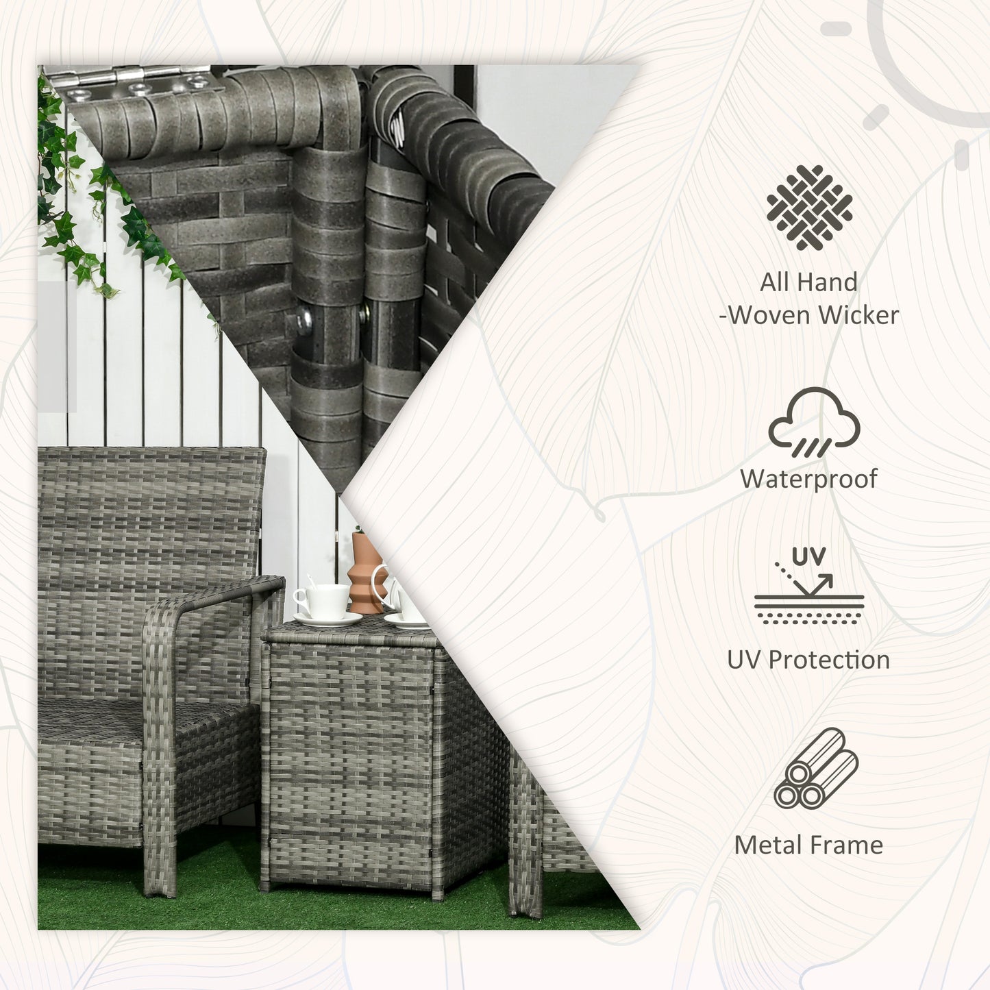 3 Pieces Rattan Bistro Set (2)