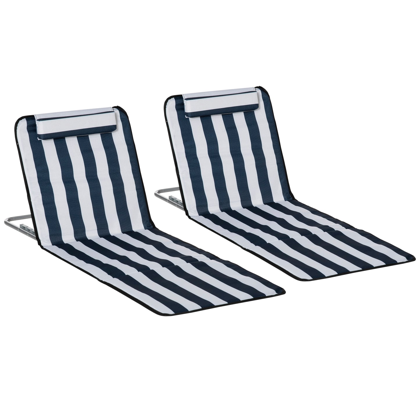 Set of 2 Foldable Garden Beach Chair Mat Lightweight Outdoor Sun