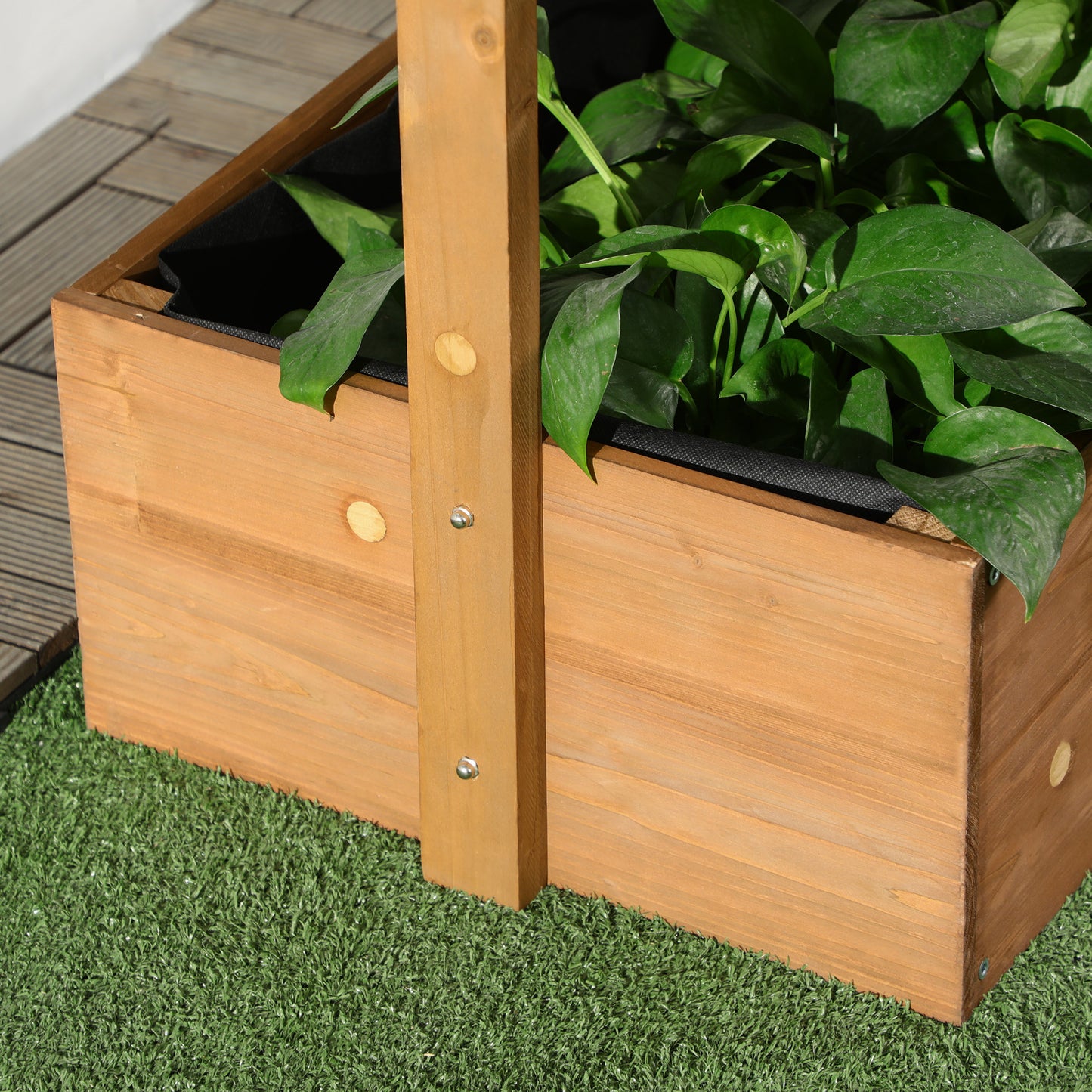 Four-Tier Basket Wooden Plant Stand