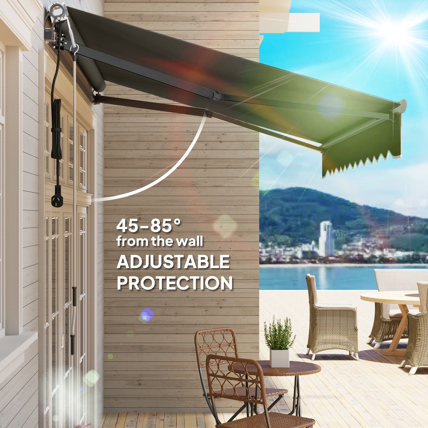 3 x 2.5m Electric Awning with Remote Controller (1)