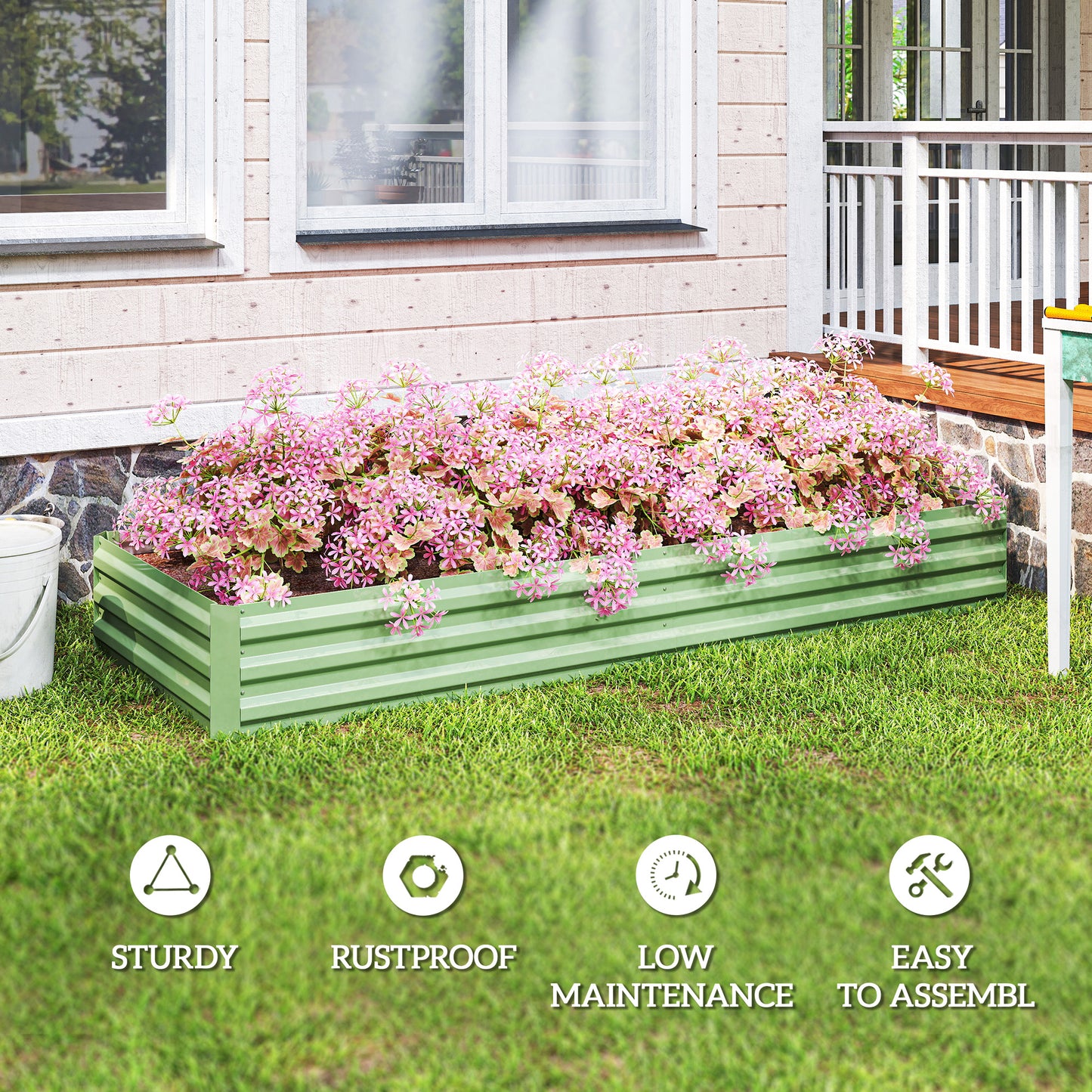Metal Raised Garden Bed Planter Box Outdoor Planters (2)