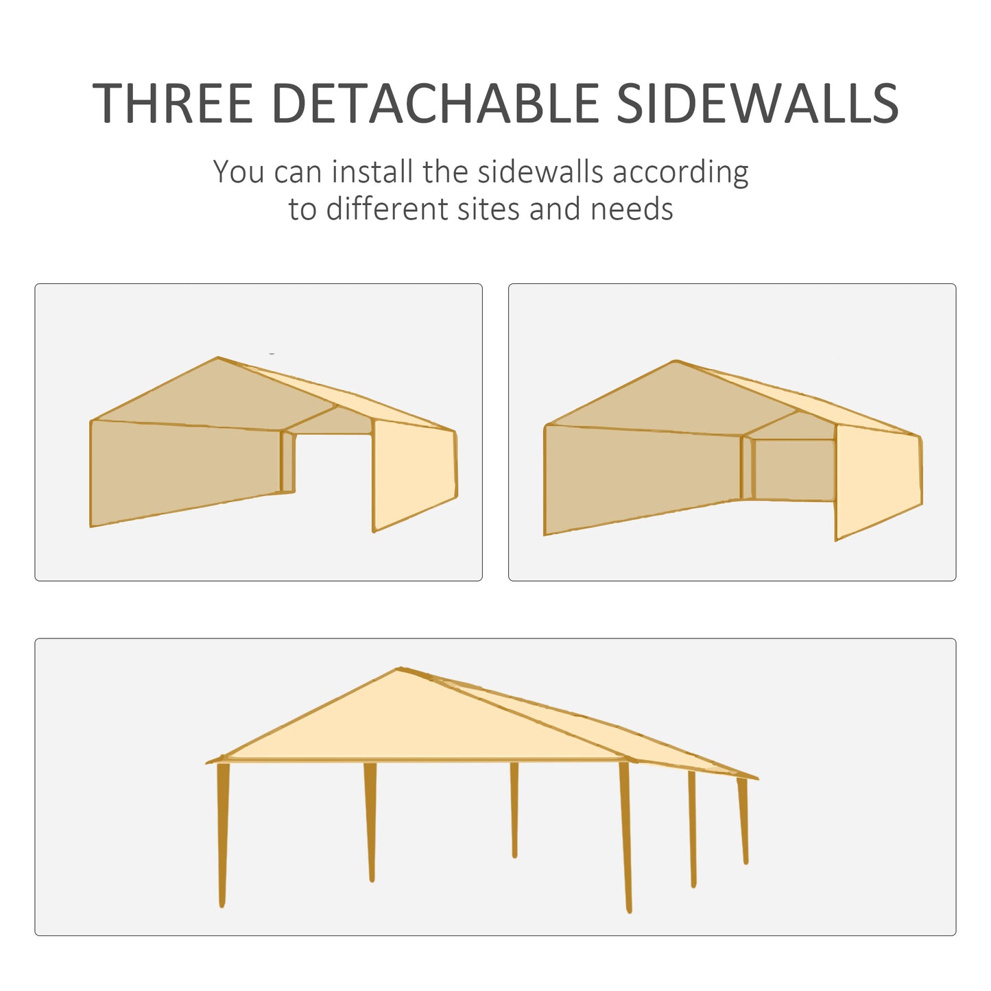 6 x 3 m Party Tent Gazebo Marquee Outdoor Patio Canopy Shelter