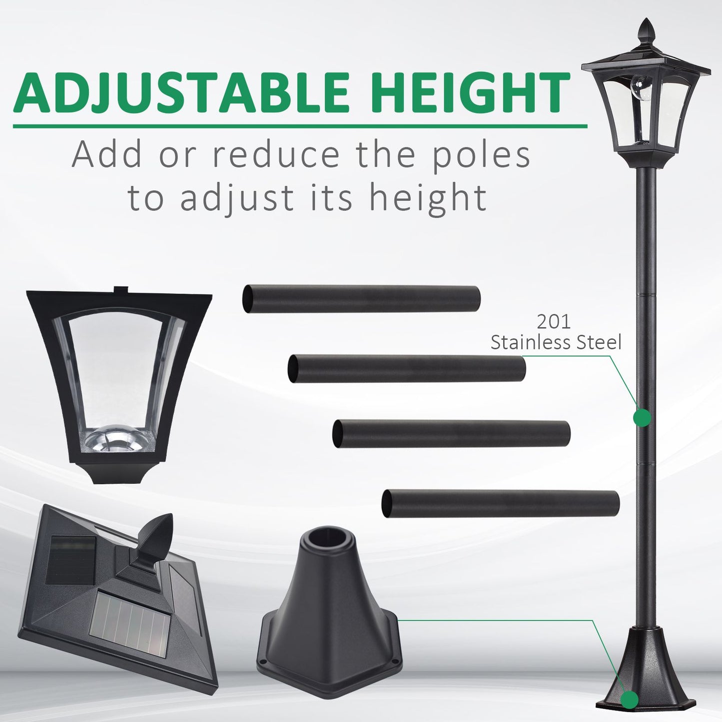 2 Pieces Outdoor Garden Solar Post Lamp Sensor Dimmable LED Lantern