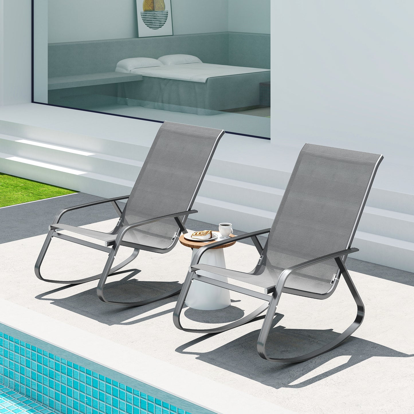 Set of Two Rocking Garden Chairs