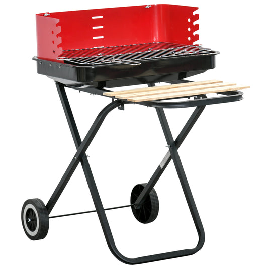 Charcoal Trolley BBQ Barbecue Grill Patio Camping Picnic Garden