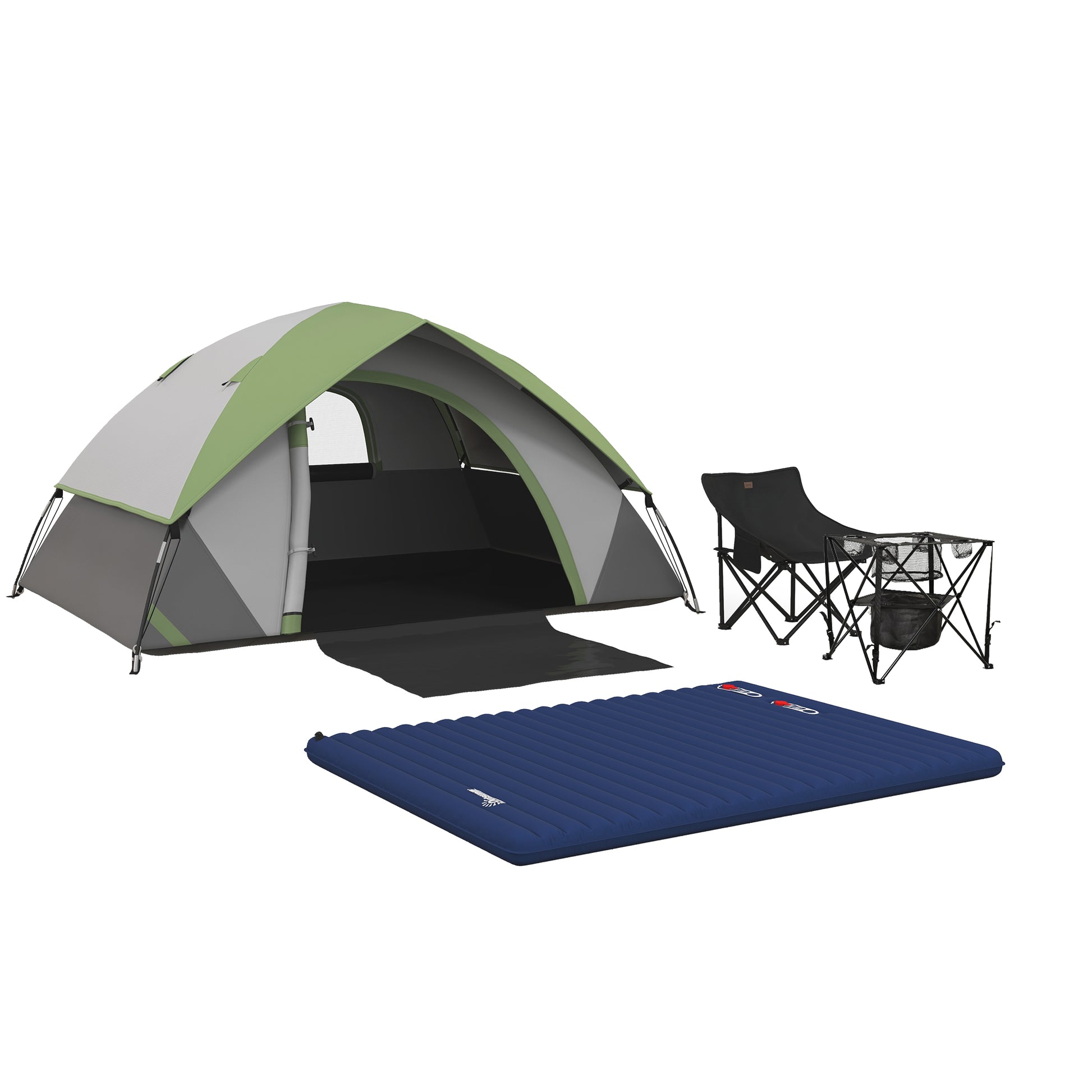 Camping Tent with Inflatable Mattress and Camping Table&Chair