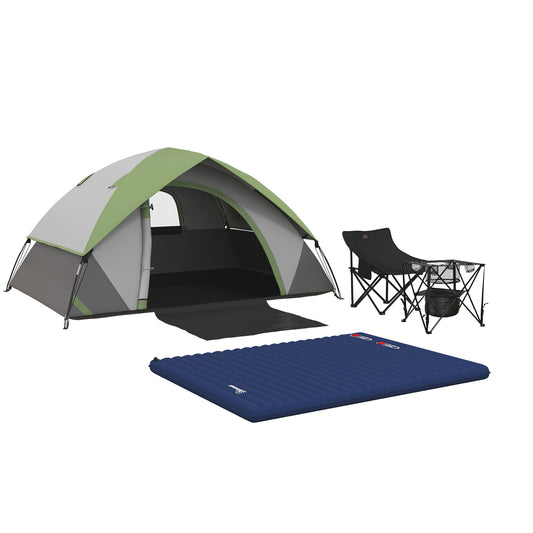 Camping Tent with Inflatable Mattress and Camping Table&Chair