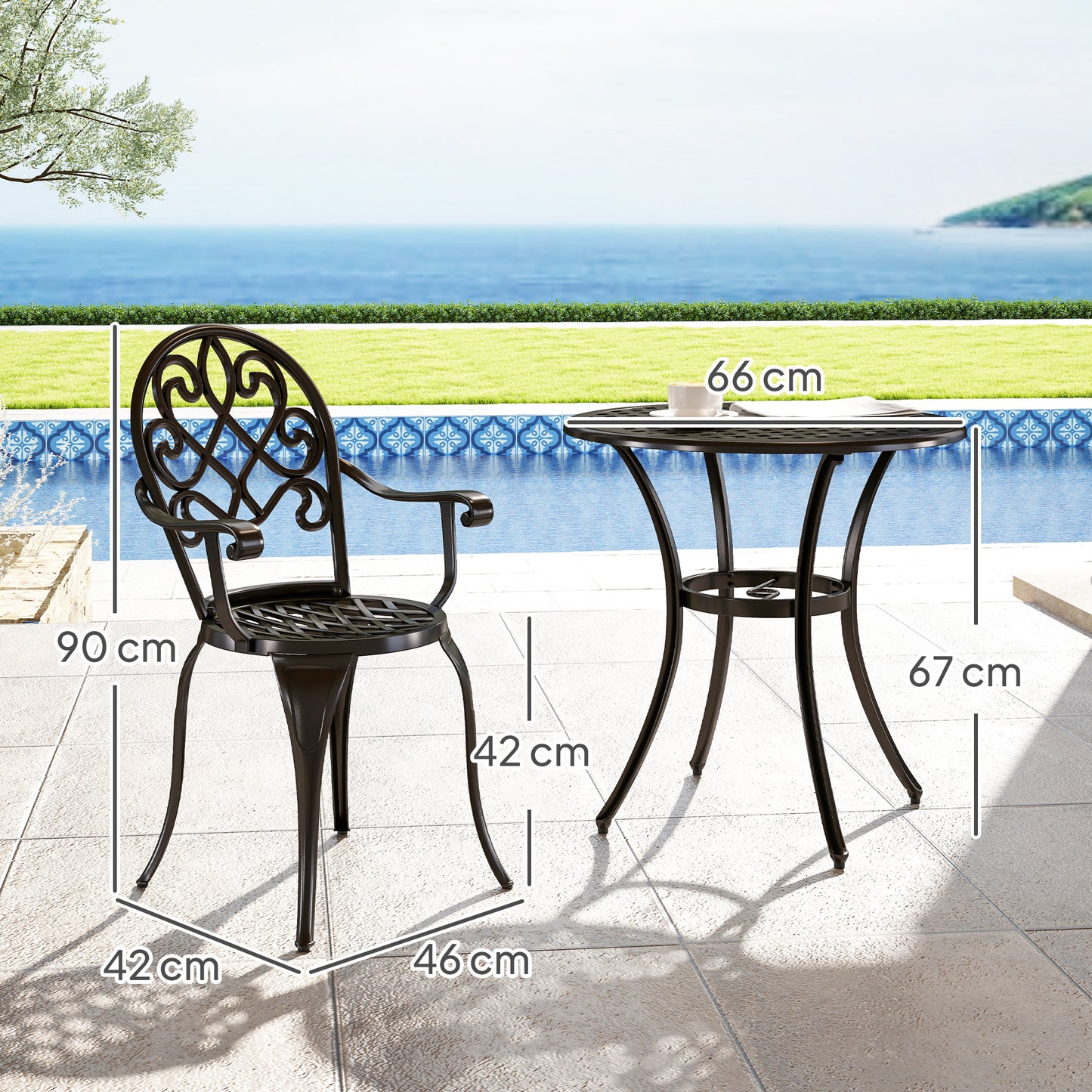 Three-Piece Elegant Aluminium Garden Set
