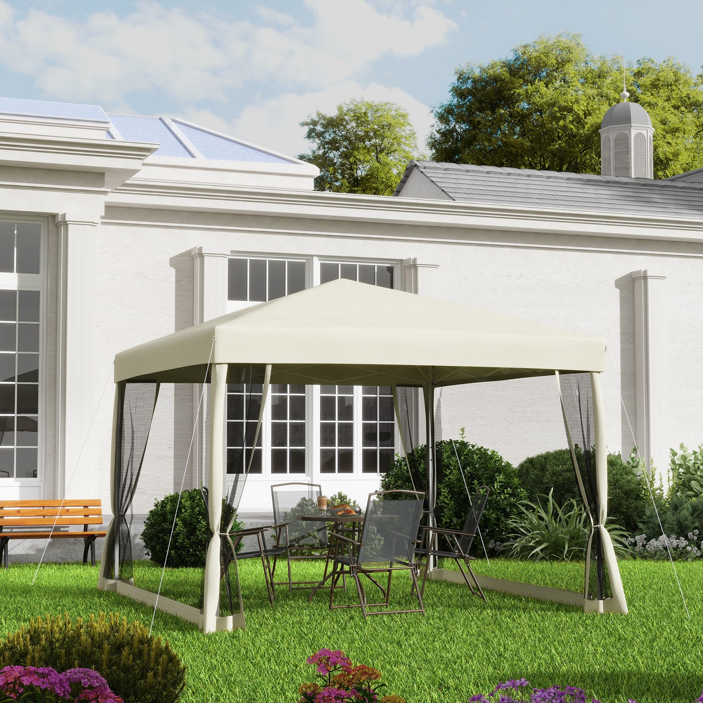 3 x 3(m) Pop Up Gazebo with 4 Mesh Sides and Carry Bag