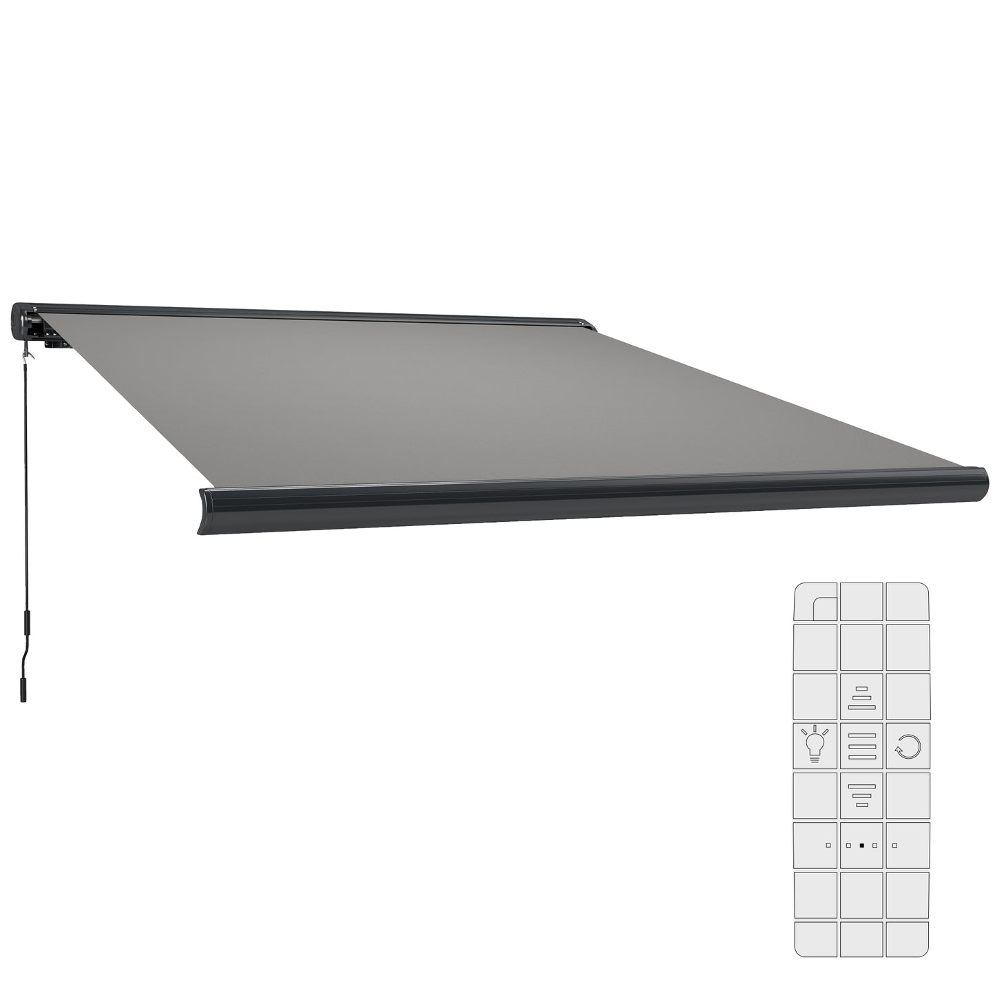 3.5 x 3 m Electric Awning, Aluminium Frame DIY Retractable Awning