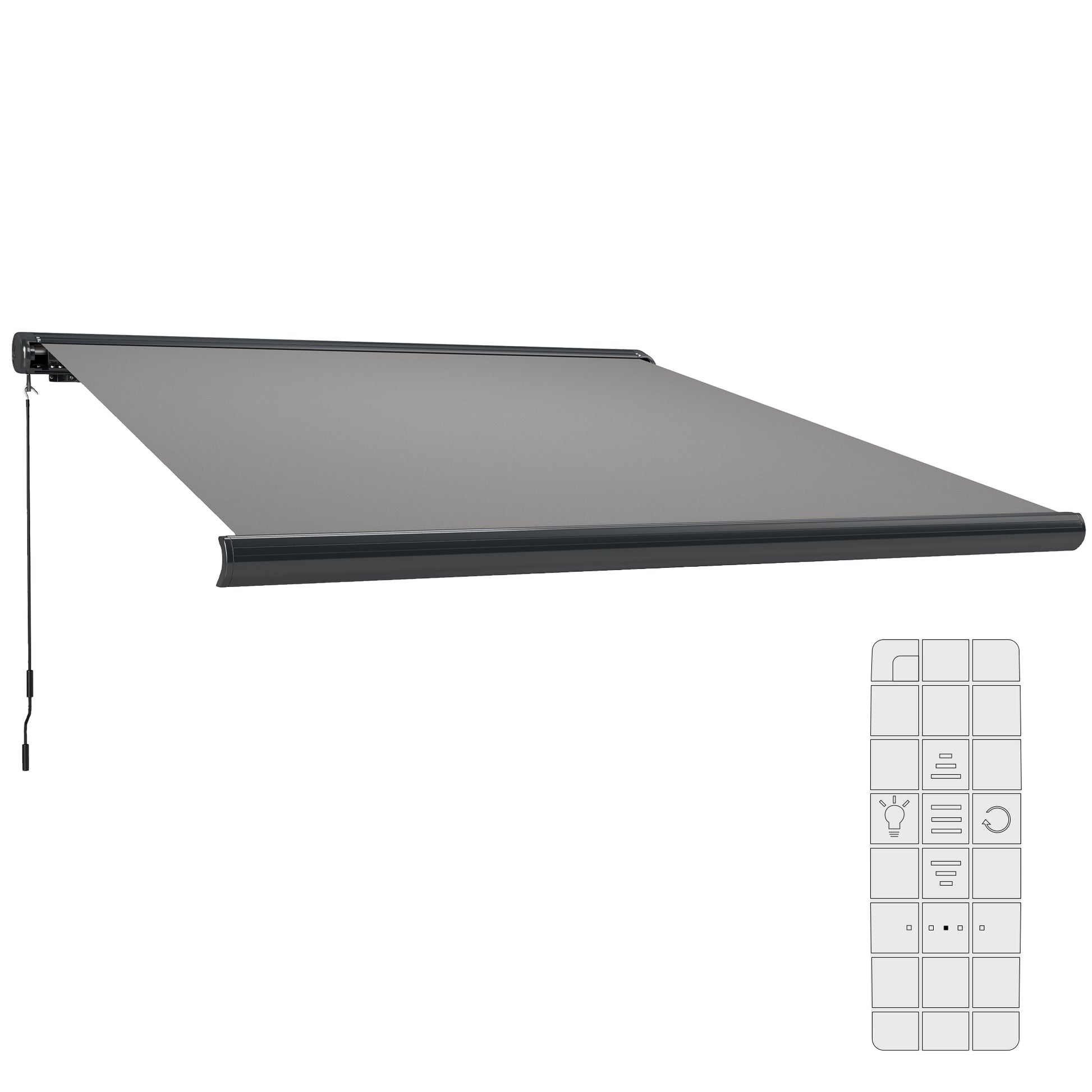 3.5 x 3 m Electric Awning, Aluminium Frame DIY Retractable Awning
