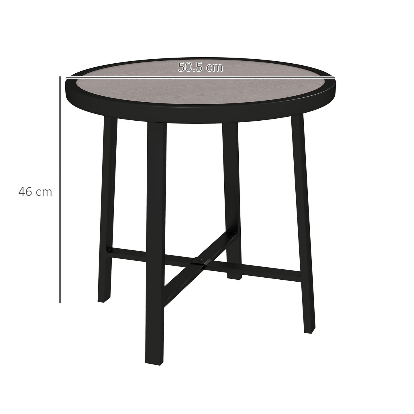 Round Small Garden Table, 50.5cm Outdoor Side Table