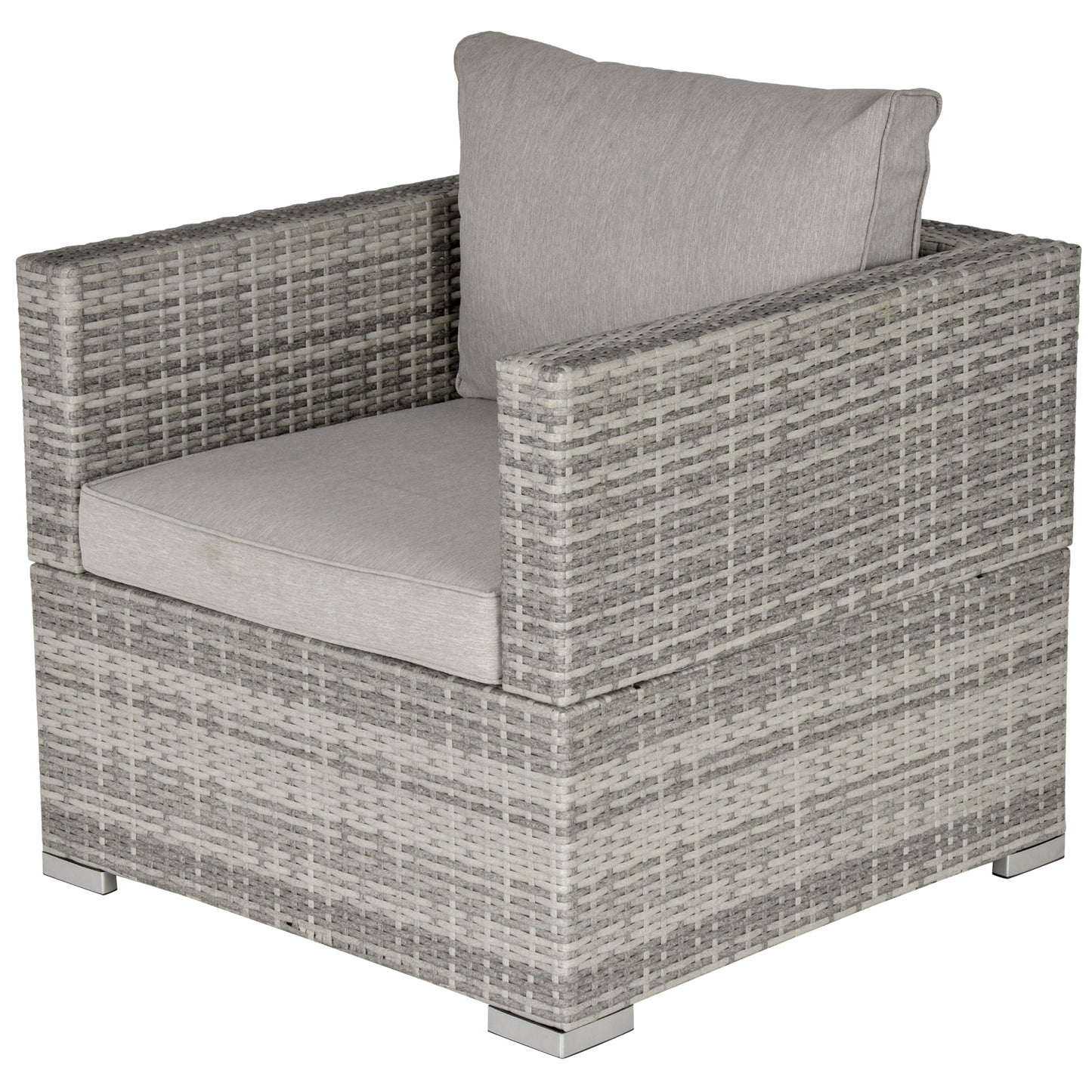 Single Seater Rattan Chair Sofa with Padded Cushions