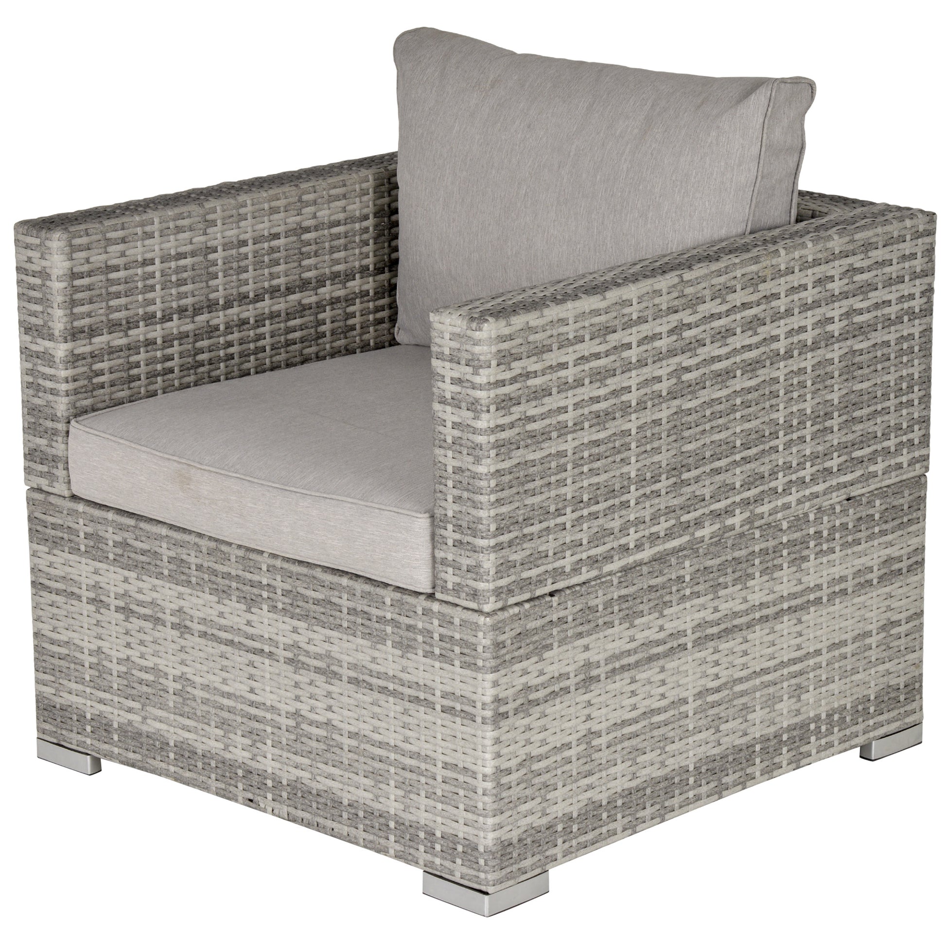 Single Seater Rattan Chair Sofa with Padded Cushions