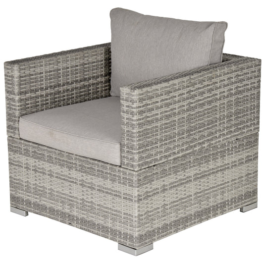 Single Seater Rattan Chair Sofa with Padded Cushions