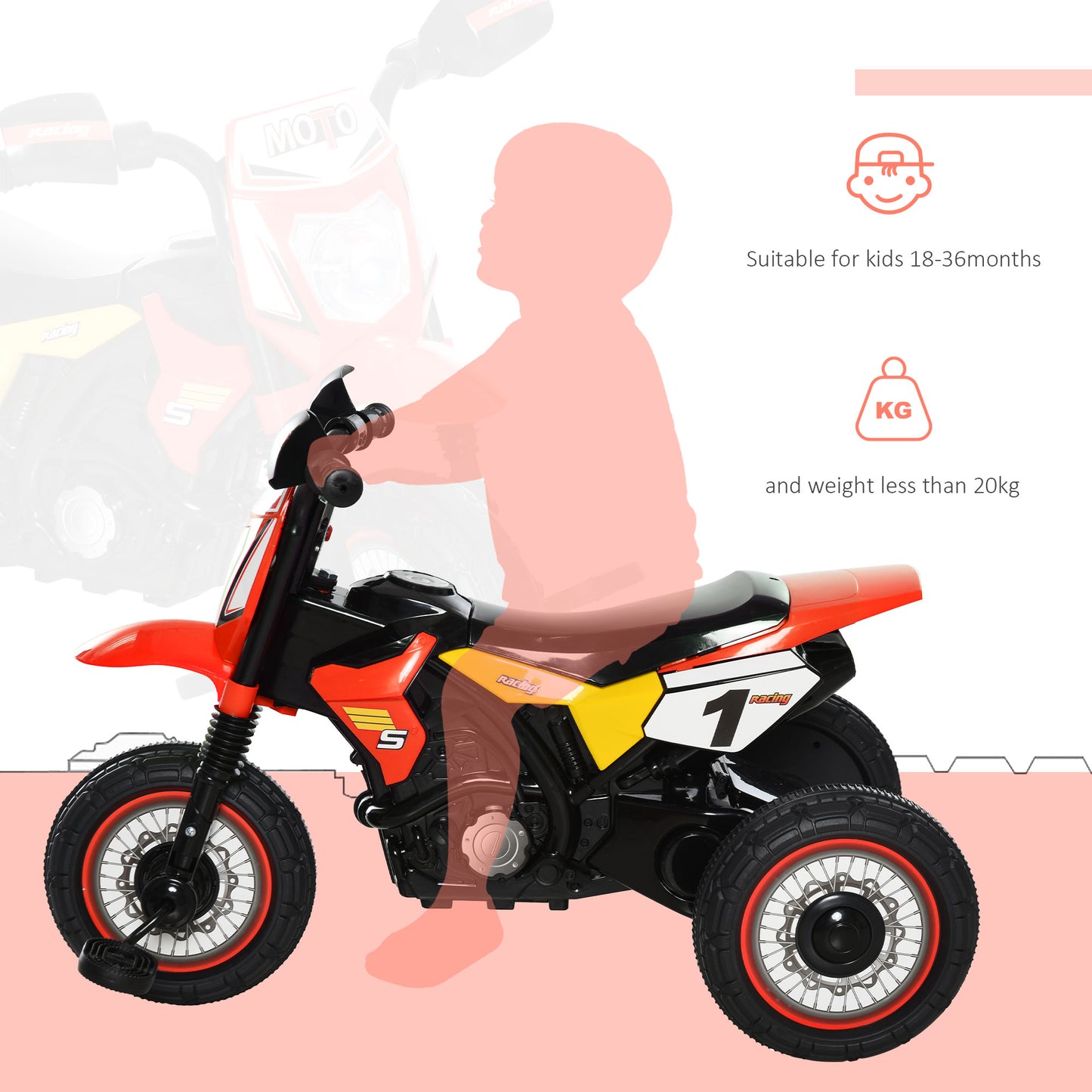 Trike for Kids, Toddler Pedal Motorcycle