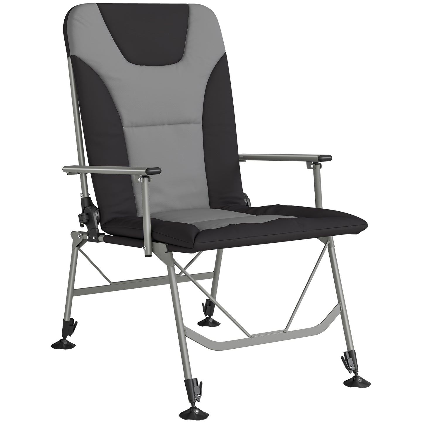 Camping Chair Padded Reclining Folding Chair with Wide Armrests (1)