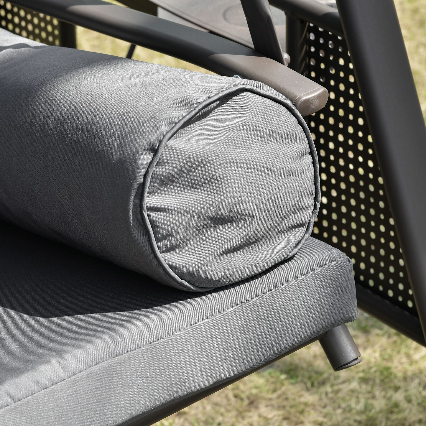 3 Seater Garden Swing Chair Outdoor Hammock Bench w/ Adjustable