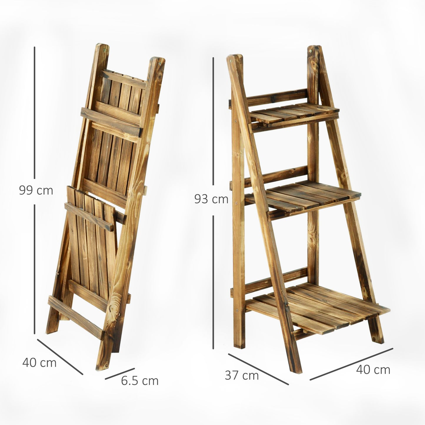 Wooden Folding Flower Pot Stand 3 Tier Garden Planter Display (2)