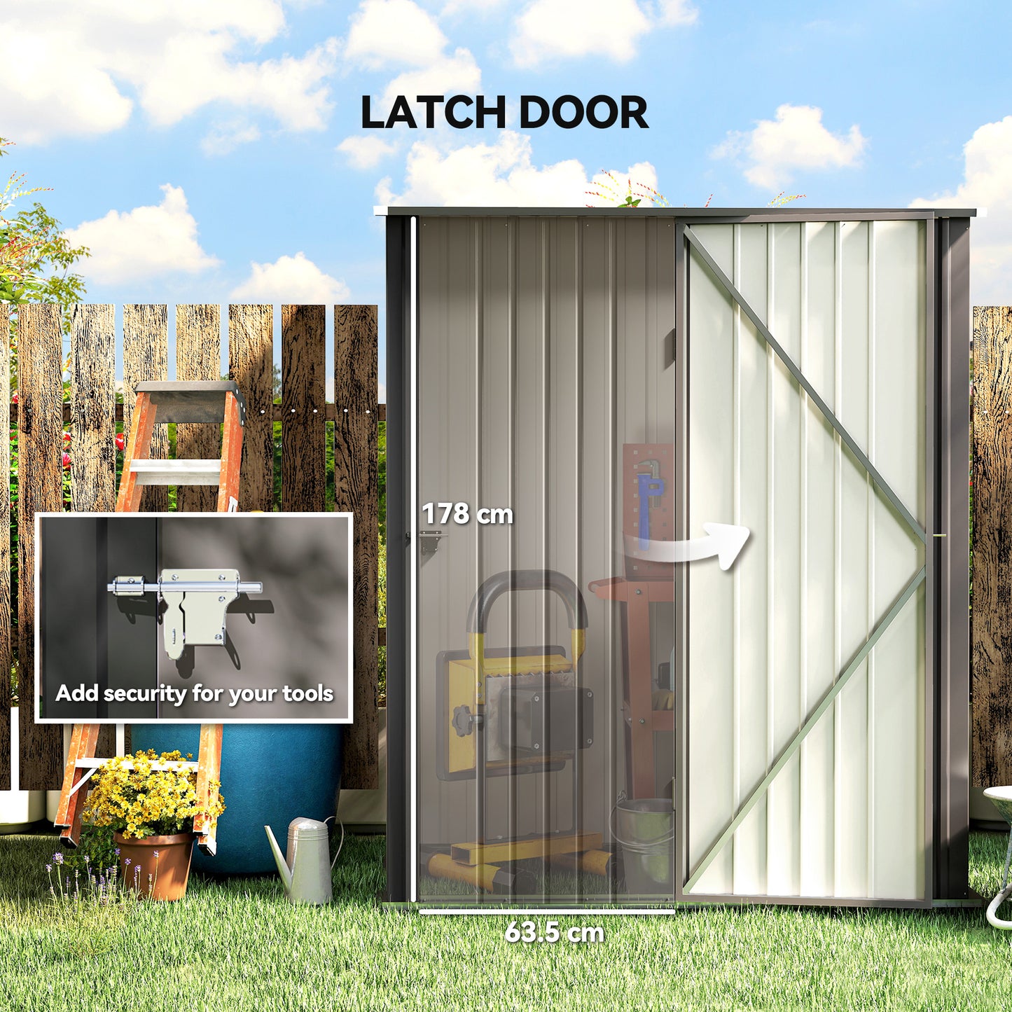 5.3 x 3.1ft Corrugated Steel Garden Shed