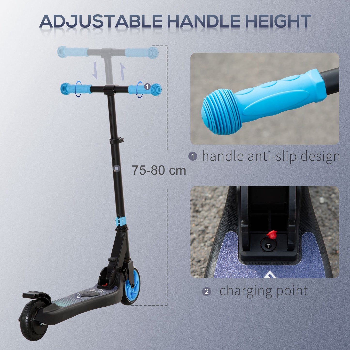 Folding Electric Scooter with Brake, for Ages 6+ Years