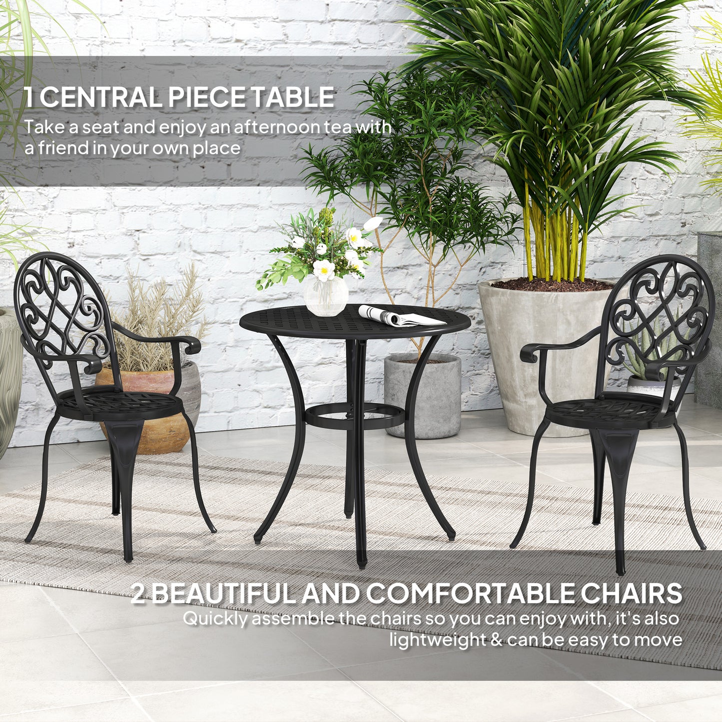 Three-Piece Elegant Aluminium Garden Set