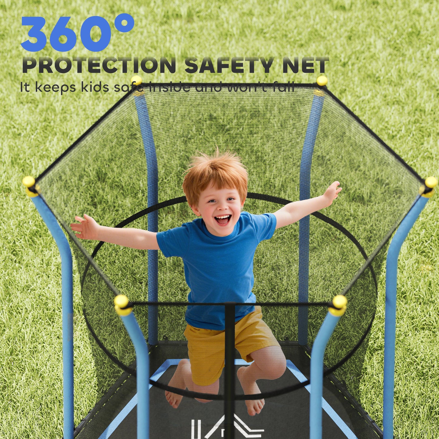 Kids Trampoline Mini Bouncer with Enclosure Safety Net
