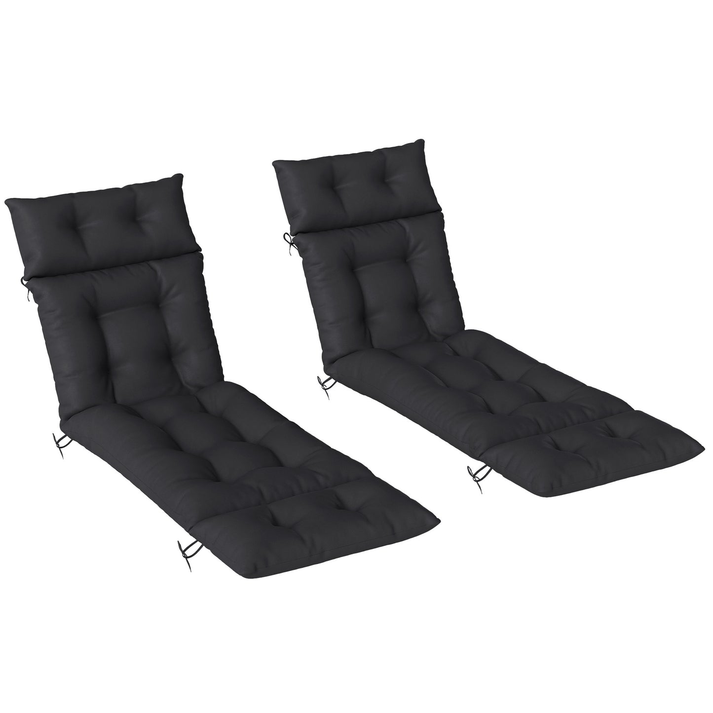 Set of Two 190 x 56cm Sun Lounger Cushions