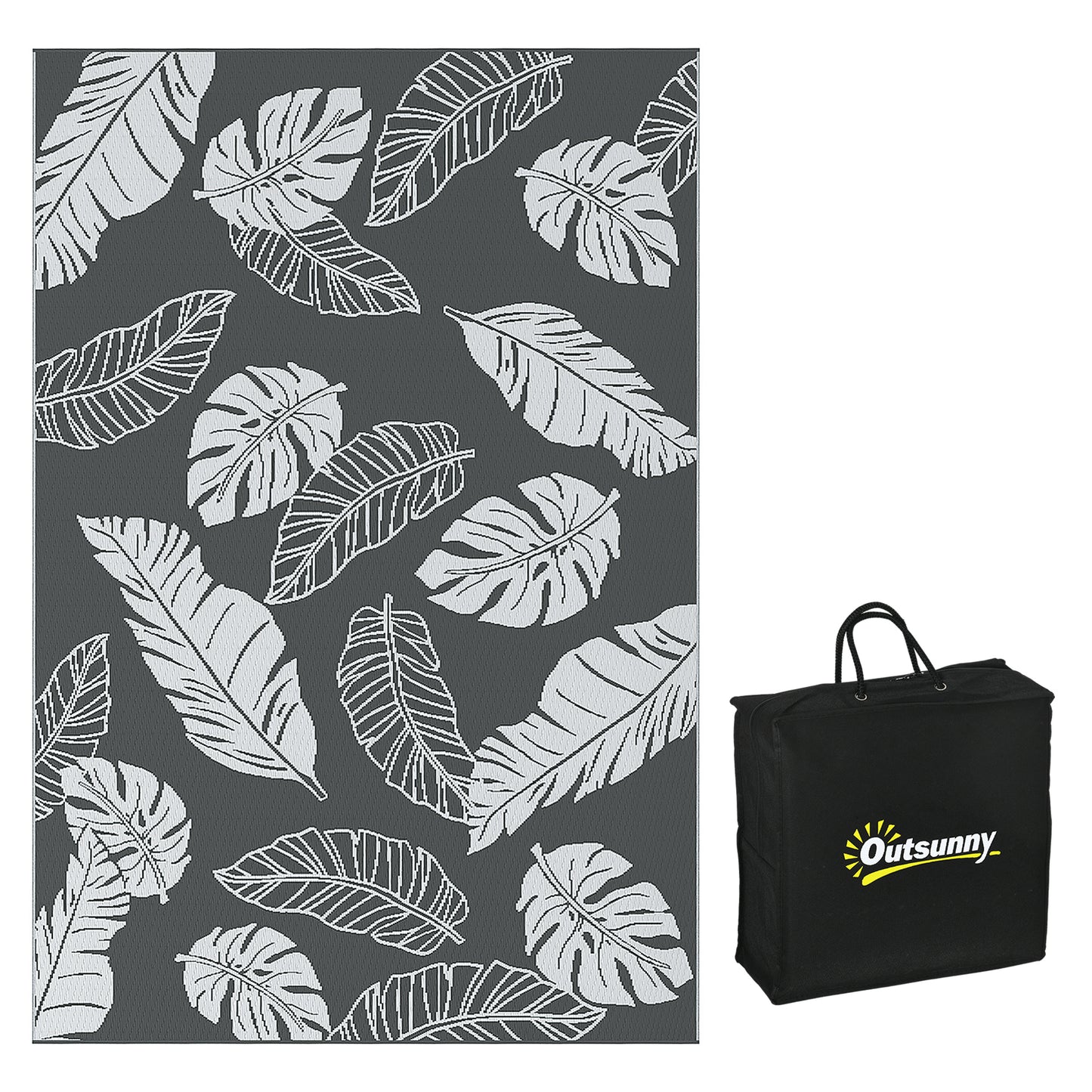 Plastic Straw Reversible RV Outdoor Rug with Carry Bag, 182 x 274cm (1)