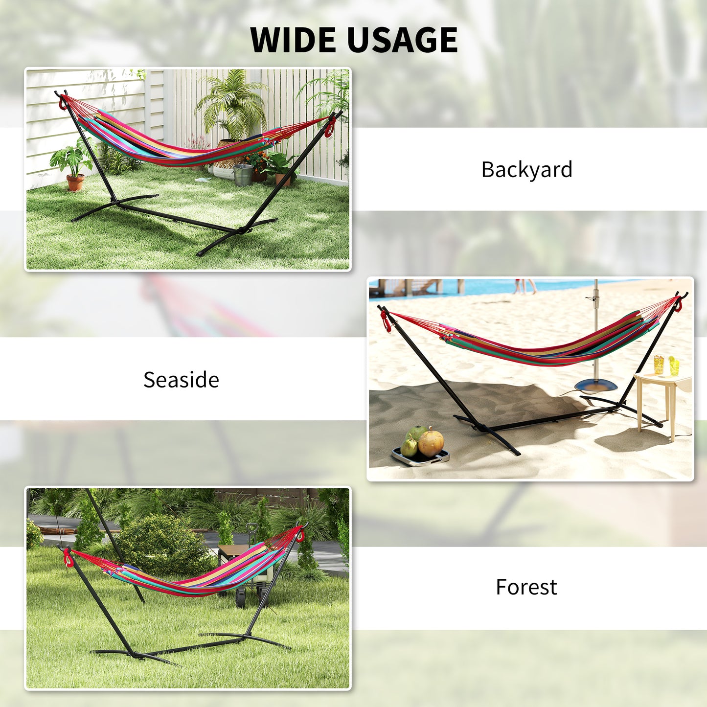 298 x 117cm Hammock with Stand Camping Hammock