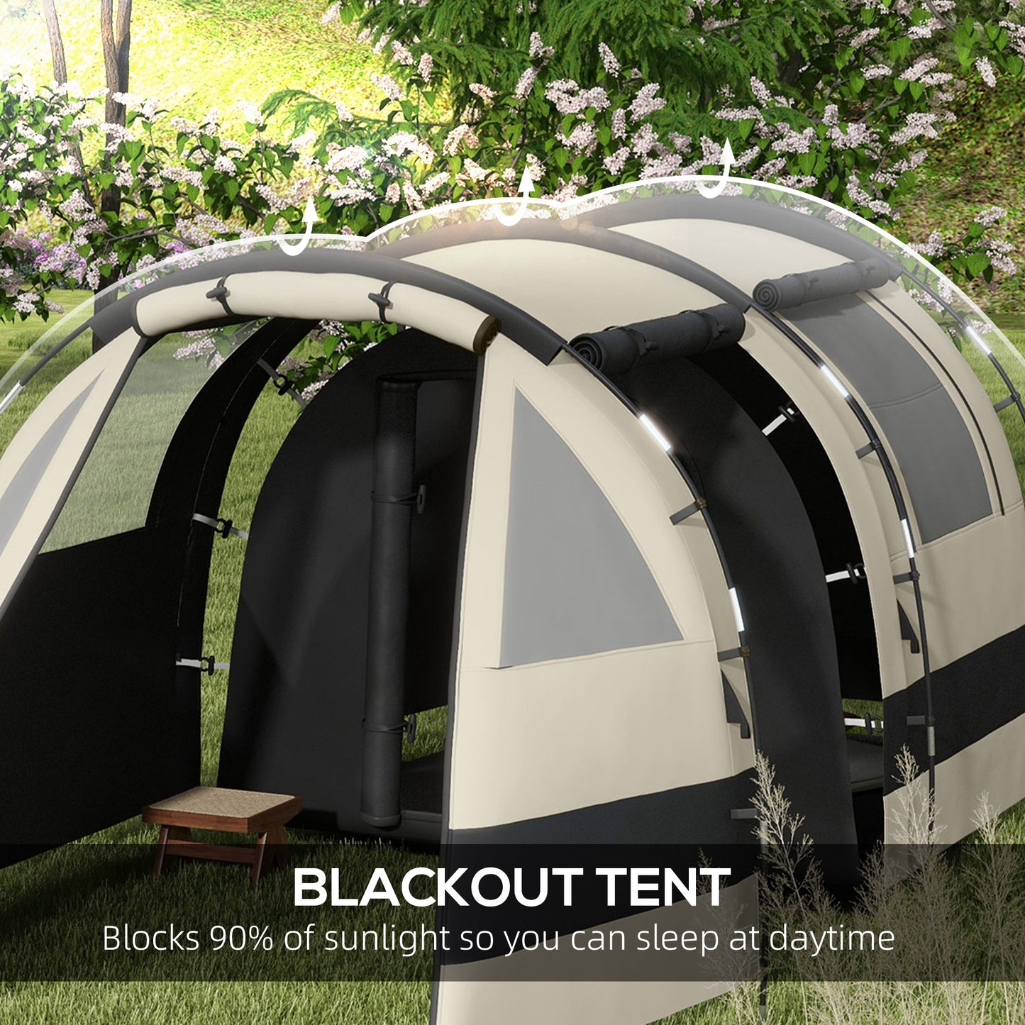 Four Man, Two Room Blackout Tent, with Accessories