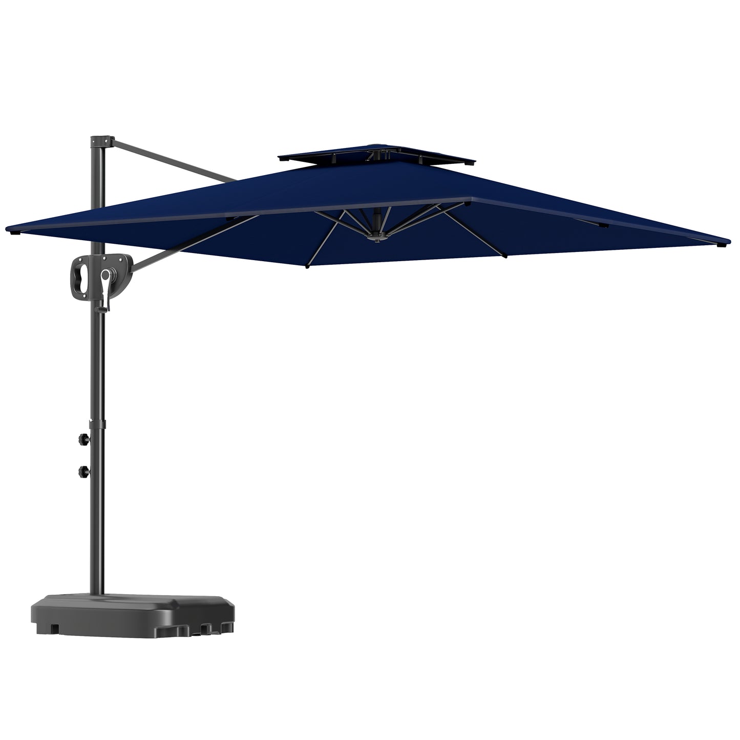 Cantilever Parasol with Weighted Base Double Top Garden Parasol