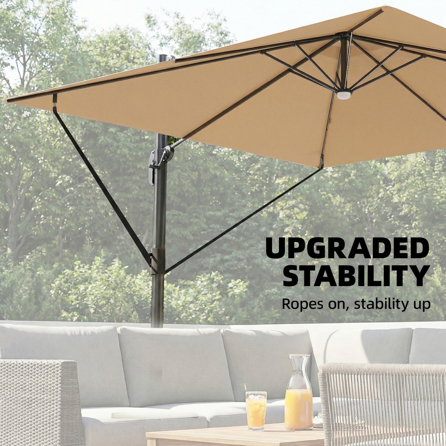 3 x 3 m Garden Cantilever Parasol with Light