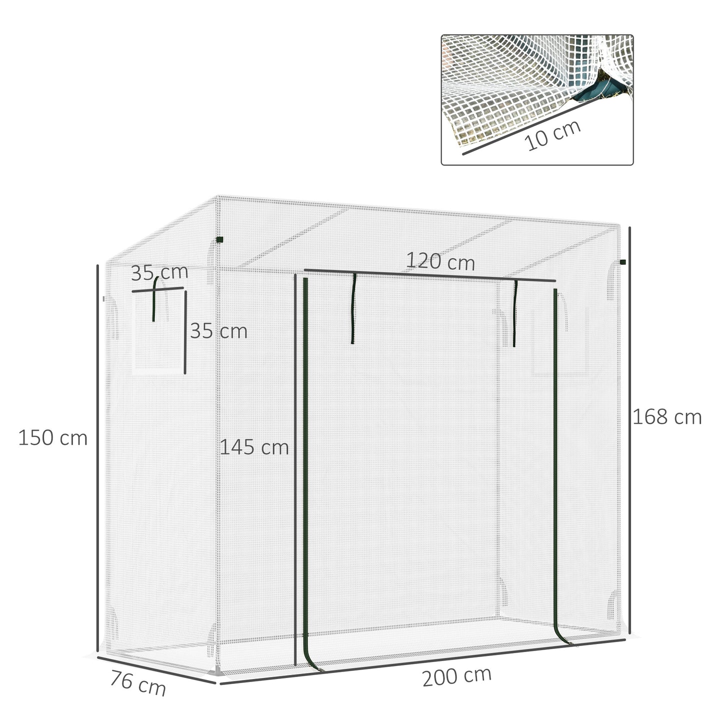 Small Walk-in Garden Greenhouse with Steel Frame