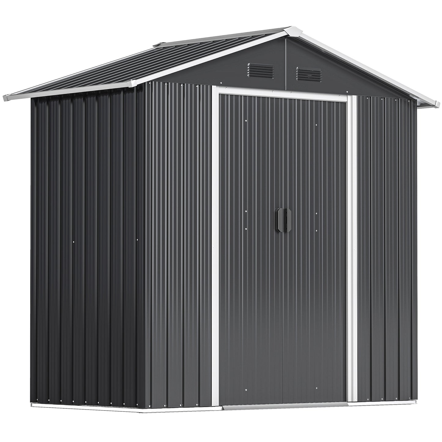 6.5x3.5ft Metal Garden Storage Shed for Outdoor Tool Storage