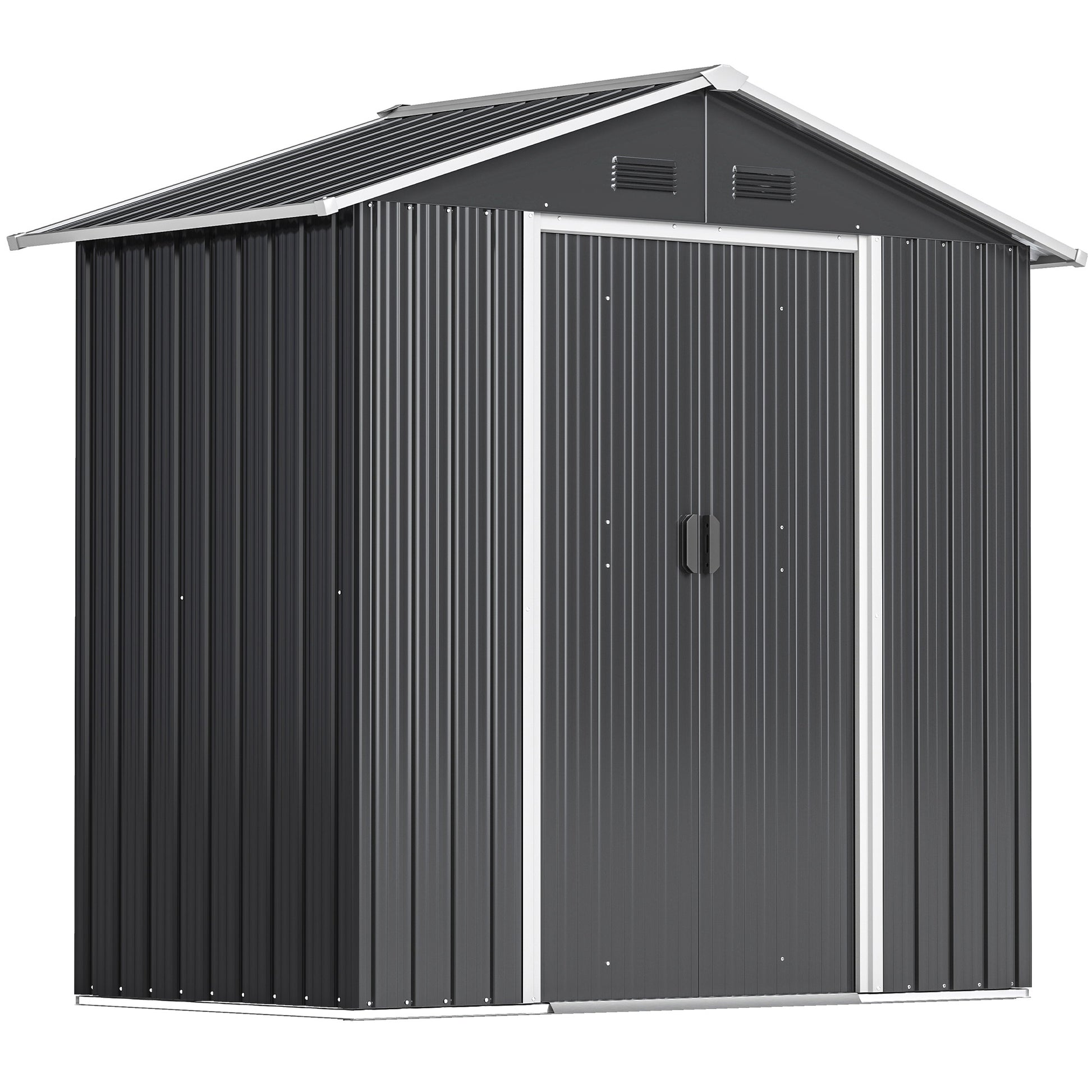 6.5x3.5ft Metal Garden Storage Shed for Outdoor Tool Storage