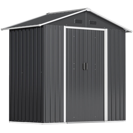 6.5x3.5ft Metal Garden Storage Shed for Outdoor Tool Storage