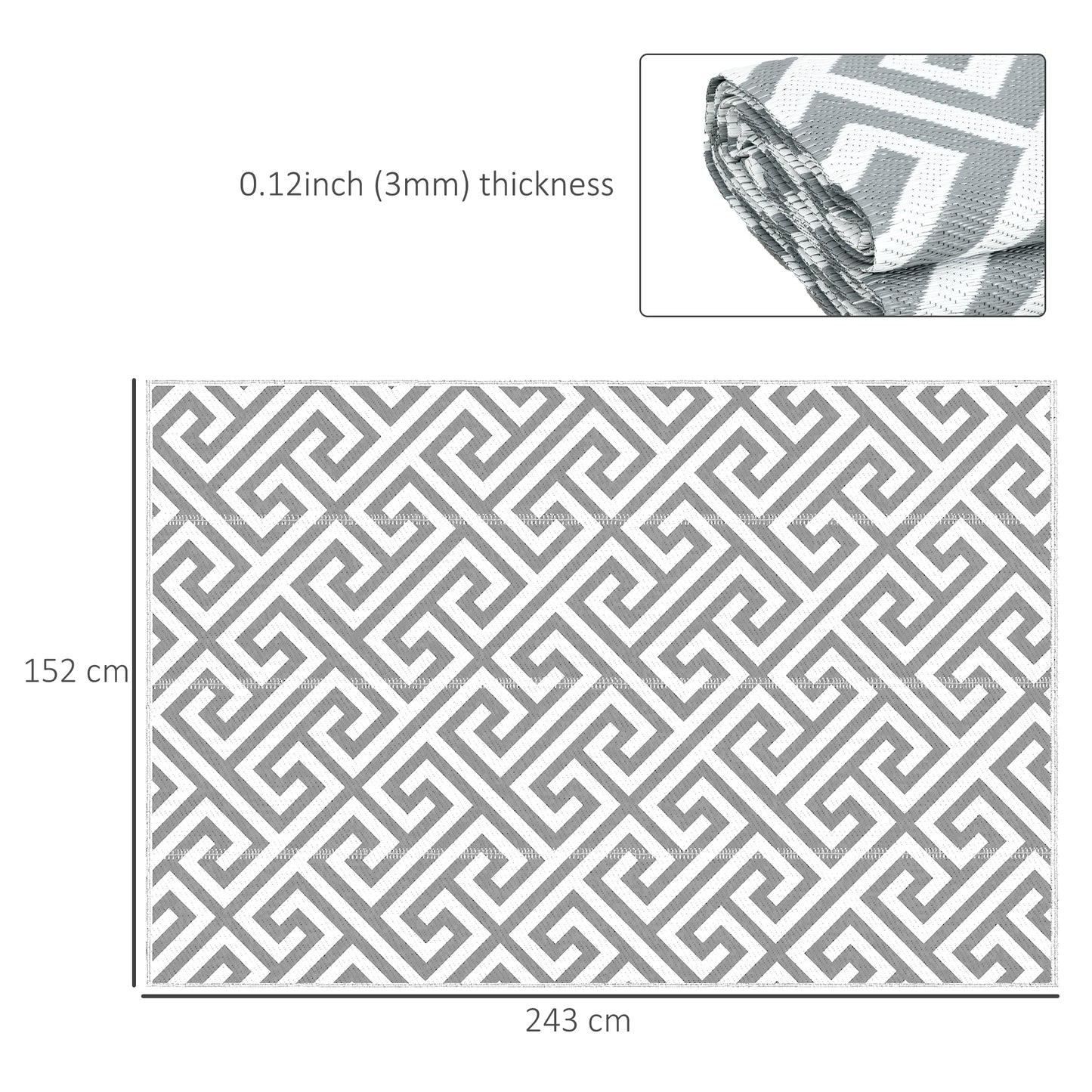 Outdoor Rug Reversible Mat Plastic Straw Rug Portable RV Camping Mat (1)