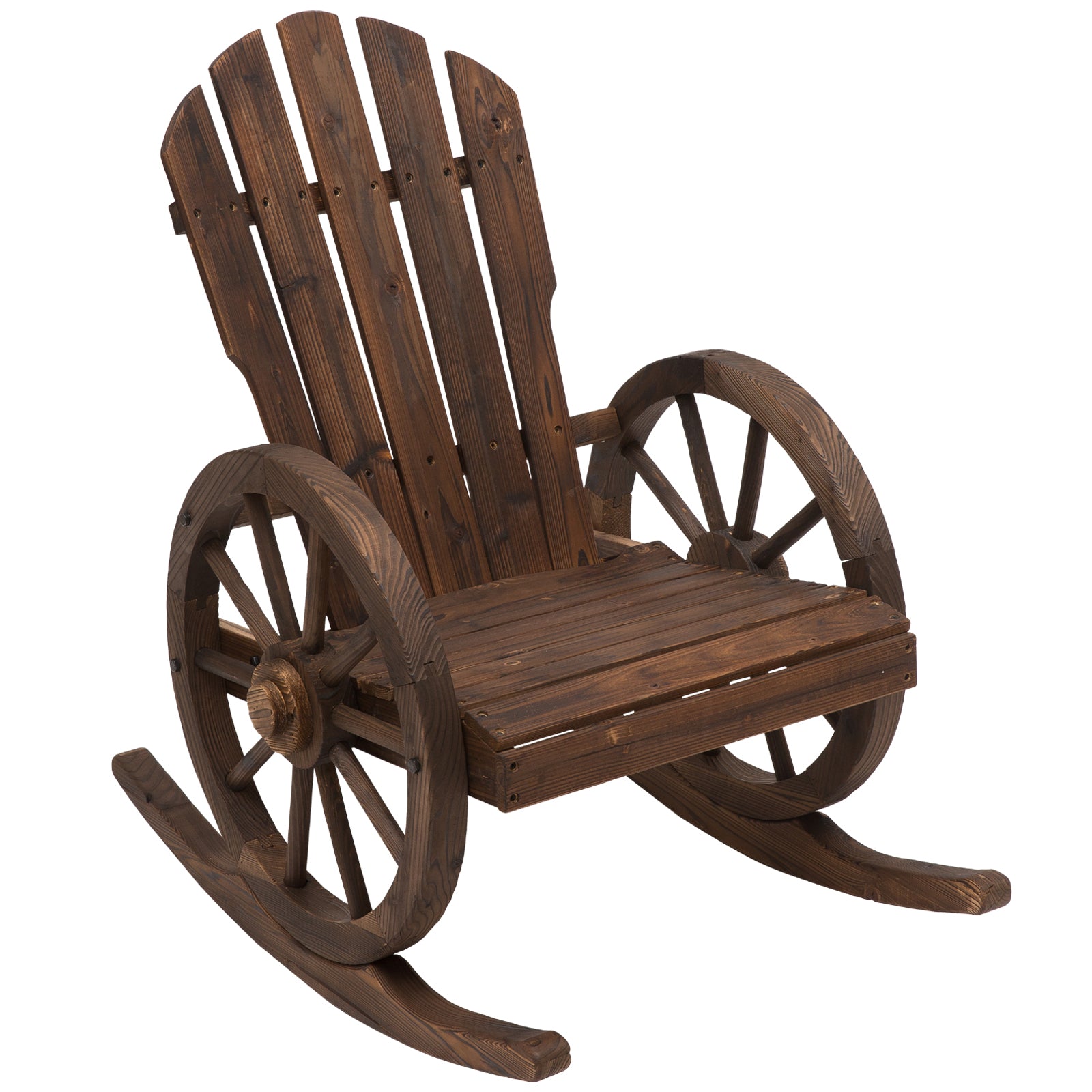 Wooden Adirondack  Rocking Chair Reclining Armchair Outdoor Garden
