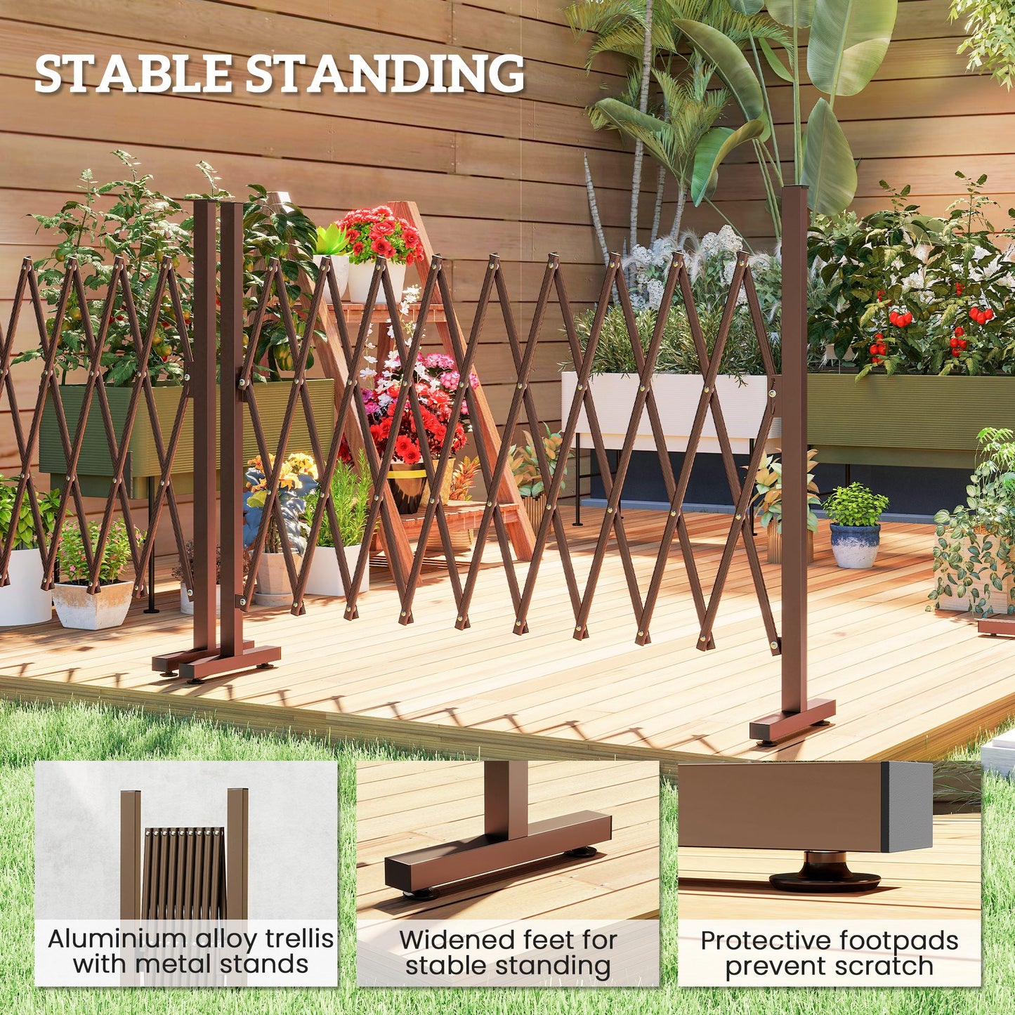 Expanding Trellis Fence, Freestanding Movable Fence