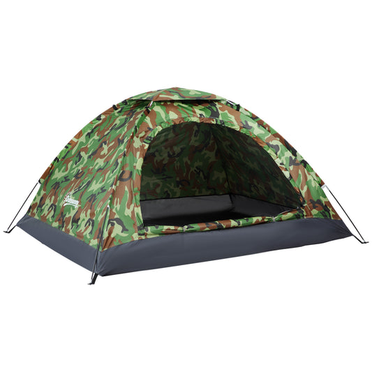 2 Person Camping Tent, Dome Tent with Zipped Doors, Storage Pocket