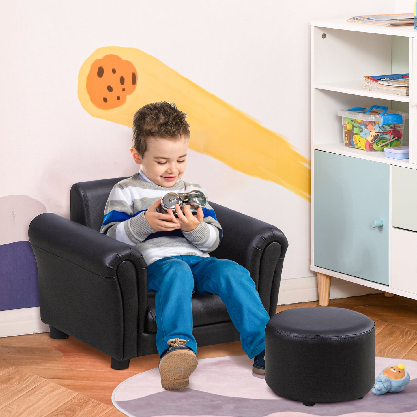 Toddler Chair Single Seater Kids Sofa Set, 54 x 42 x 41cm